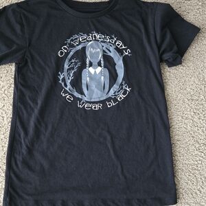 MAD Engine Black Tee with Light Gray Gothic Girl Graphic